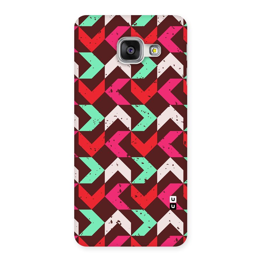 Retro Red Pink Pattern Back Case for Galaxy A3 2016