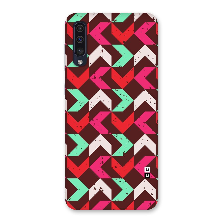 Retro Red Pink Pattern Back Case for Galaxy A50
