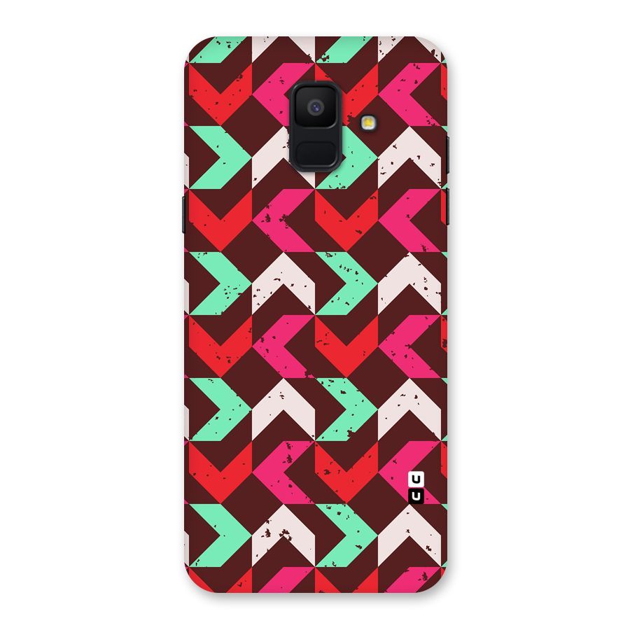 Retro Red Pink Pattern Back Case for Galaxy A6 (2018)