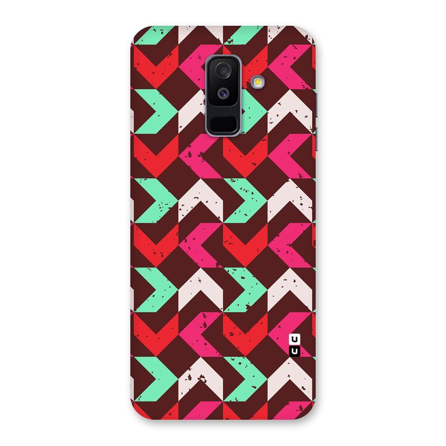 Retro Red Pink Pattern Back Case for Galaxy A6 Plus
