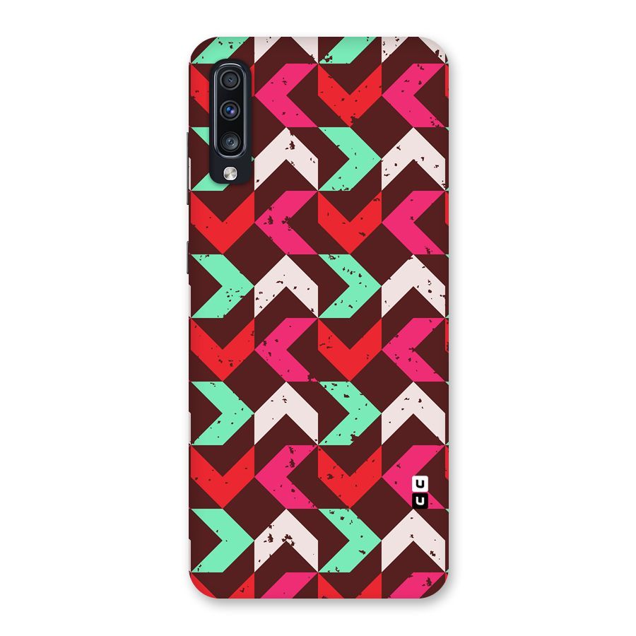 Retro Red Pink Pattern Back Case for Galaxy A70