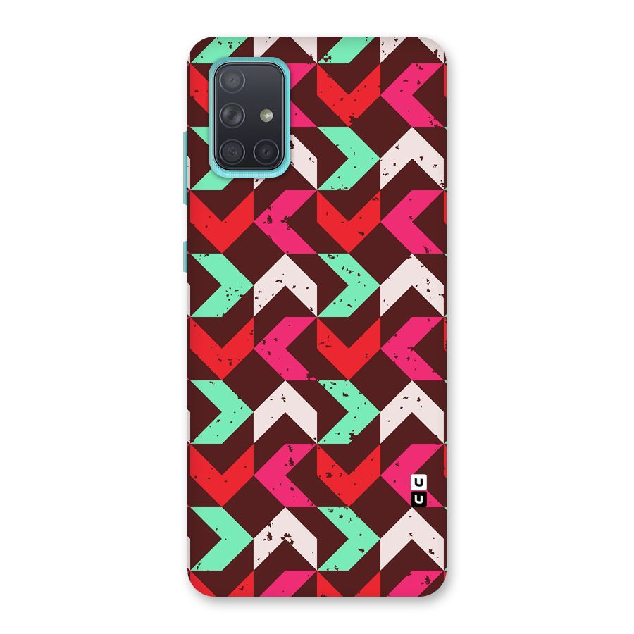 Retro Red Pink Pattern Back Case for Galaxy A71