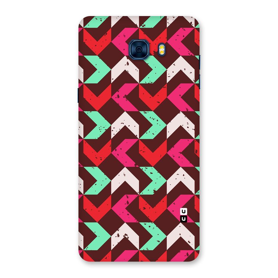 Retro Red Pink Pattern Back Case for Galaxy C7 Pro