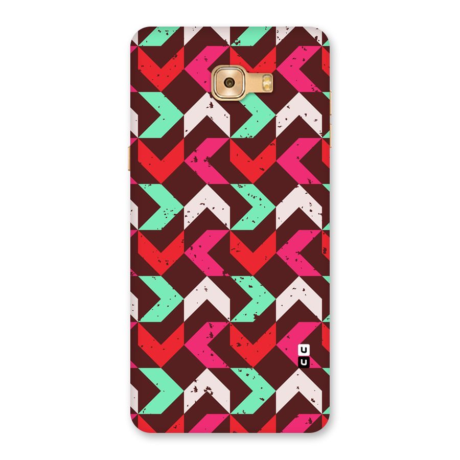 Retro Red Pink Pattern Back Case for Galaxy C9 Pro