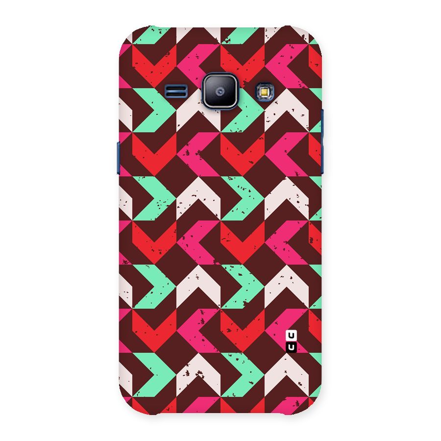Retro Red Pink Pattern Back Case for Galaxy J1