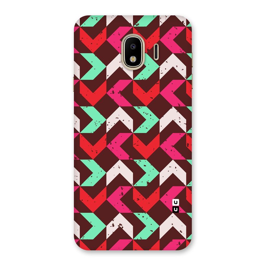 Retro Red Pink Pattern Back Case for Galaxy J4