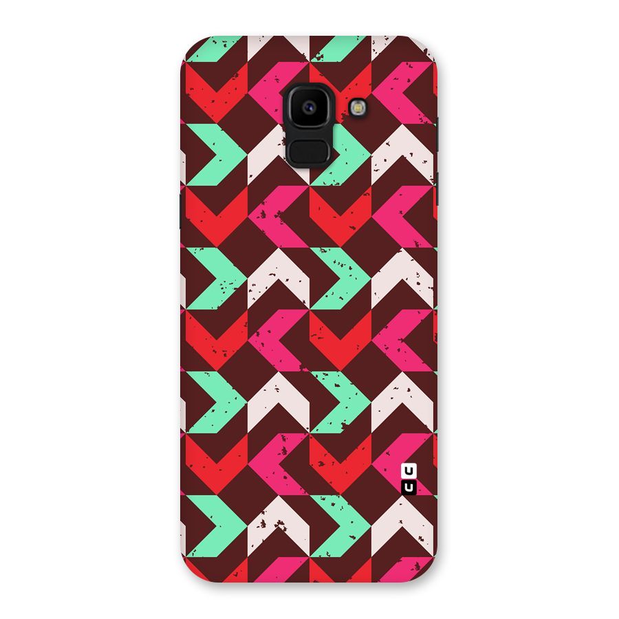 Retro Red Pink Pattern Back Case for Galaxy J6