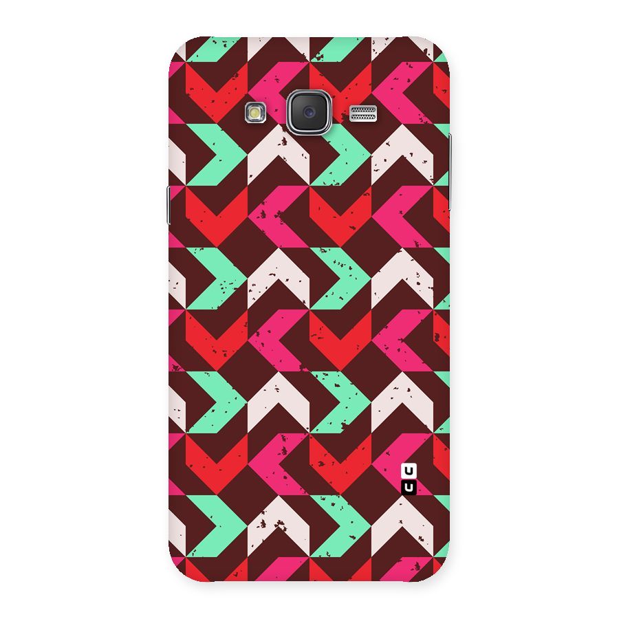 Retro Red Pink Pattern Back Case for Galaxy J7
