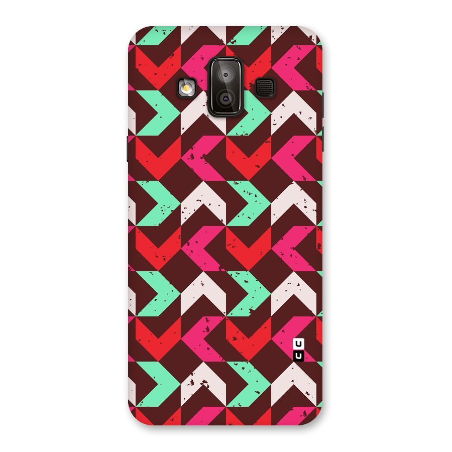 Retro Red Pink Pattern Back Case for Galaxy J7 Duo