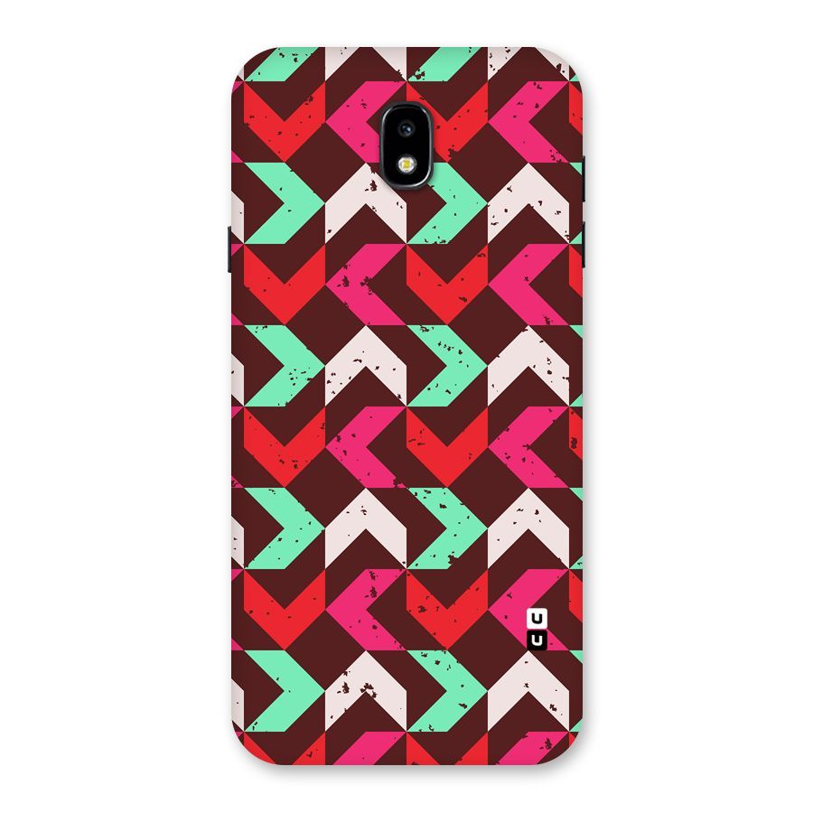 Retro Red Pink Pattern Back Case for Galaxy J7 Pro