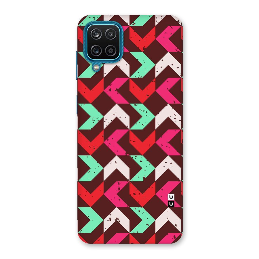Retro Red Pink Pattern Back Case for Galaxy M12