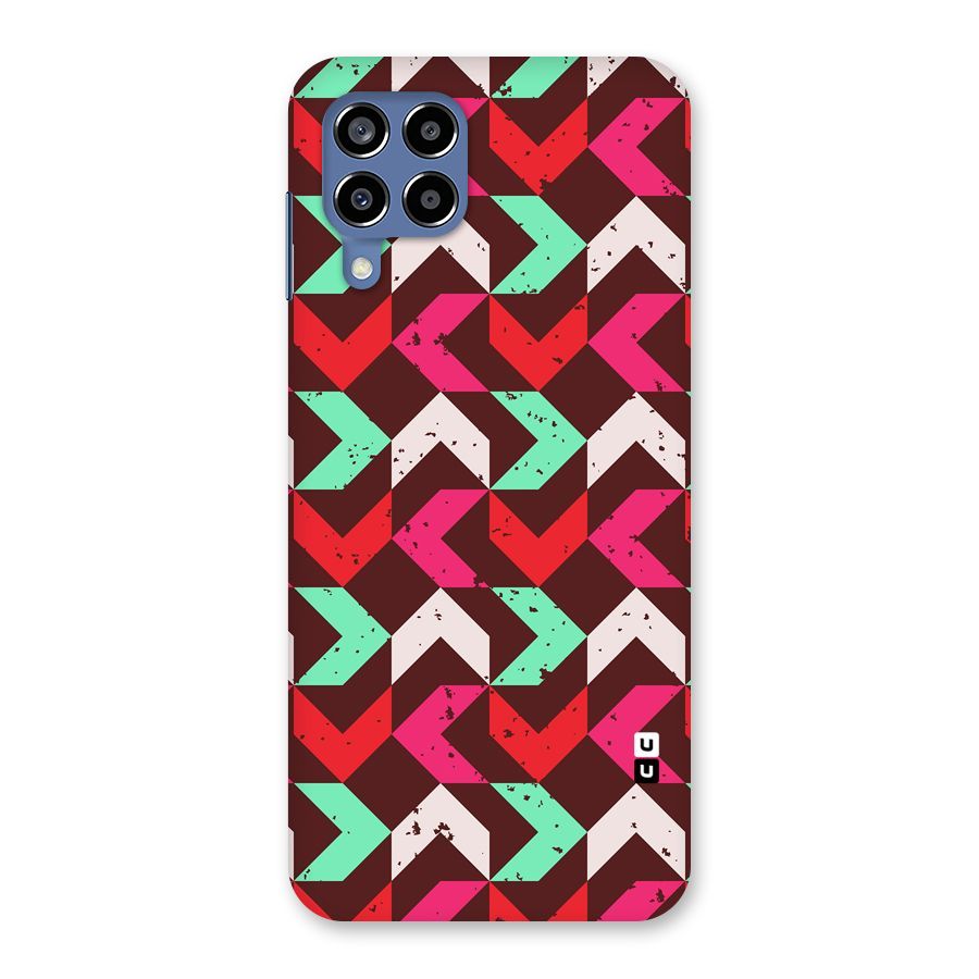 Retro Red Pink Pattern Back Case for Galaxy M53 5G