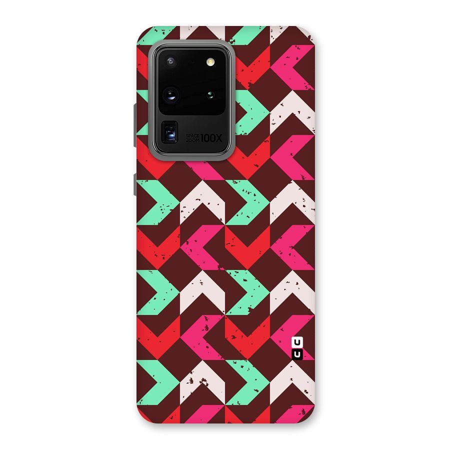Retro Red Pink Pattern Back Case for Galaxy S20 Ultra