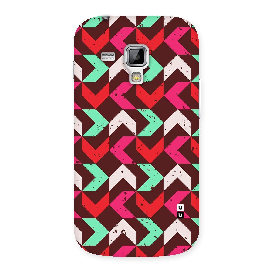 Retro Red Pink Pattern Back Case for Galaxy S Duos