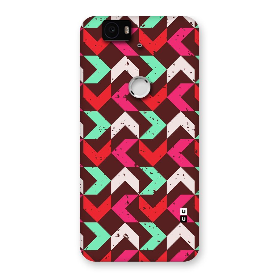 Retro Red Pink Pattern Back Case for Google Nexus-6P