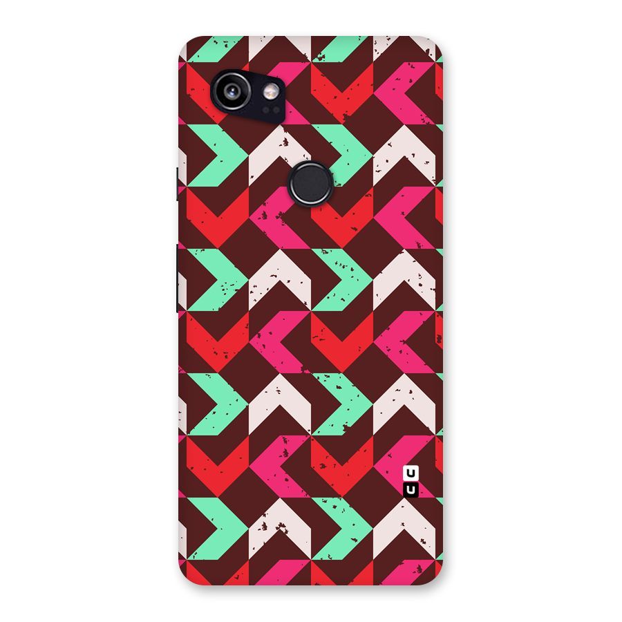 Retro Red Pink Pattern Back Case for Google Pixel 2 XL