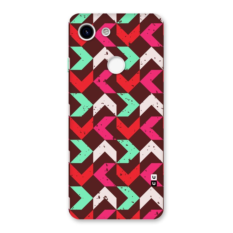 Retro Red Pink Pattern Back Case for Google Pixel 3