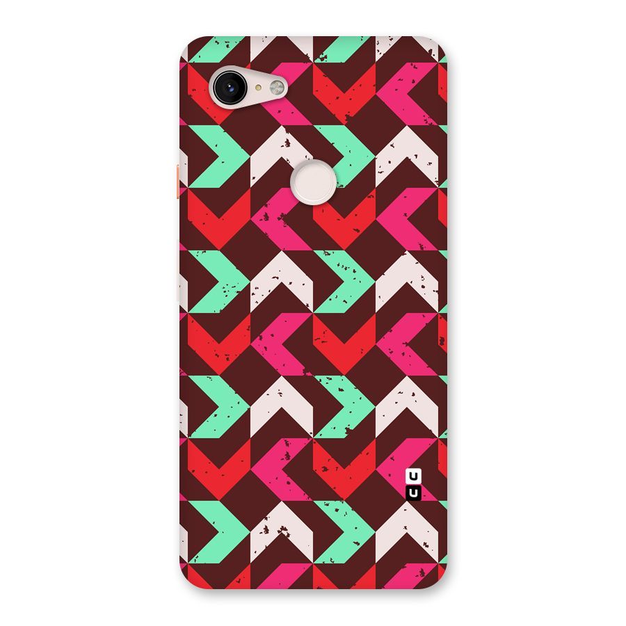 Retro Red Pink Pattern Back Case for Google Pixel 3 XL