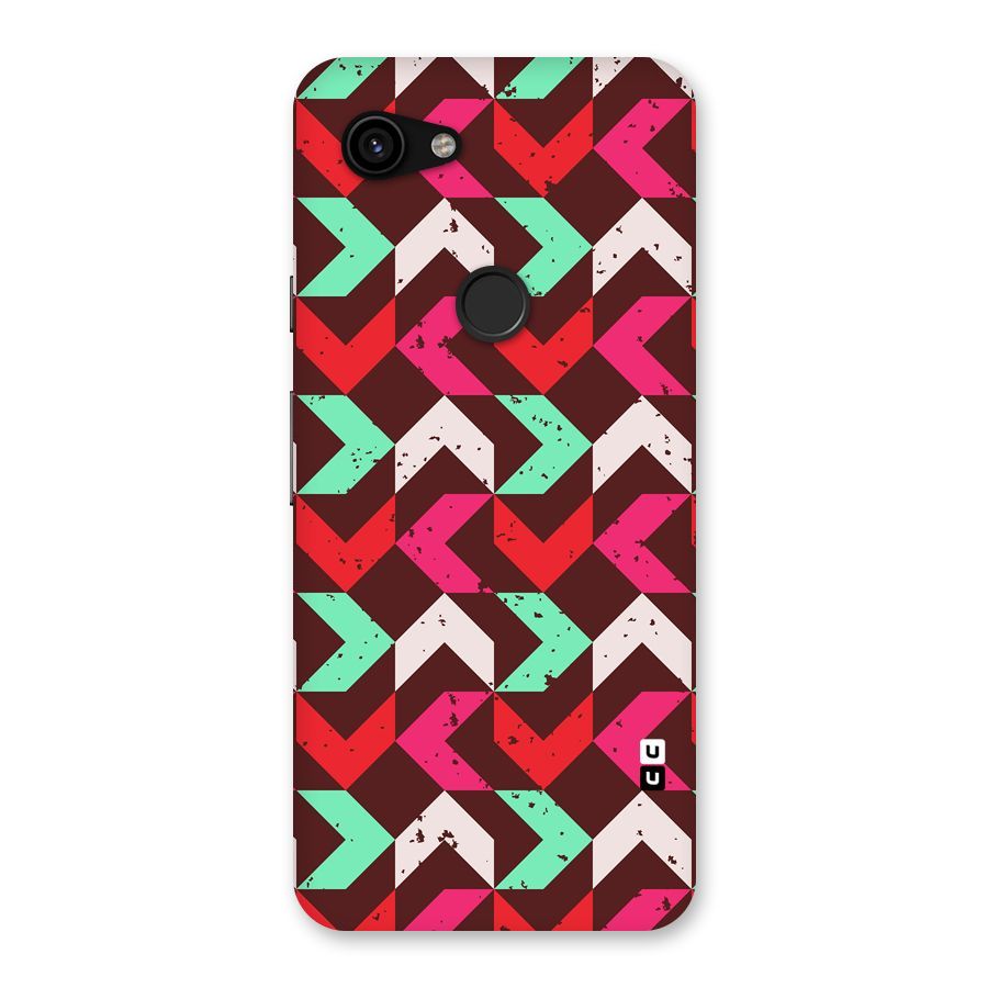 Retro Red Pink Pattern Back Case for Google Pixel 3a