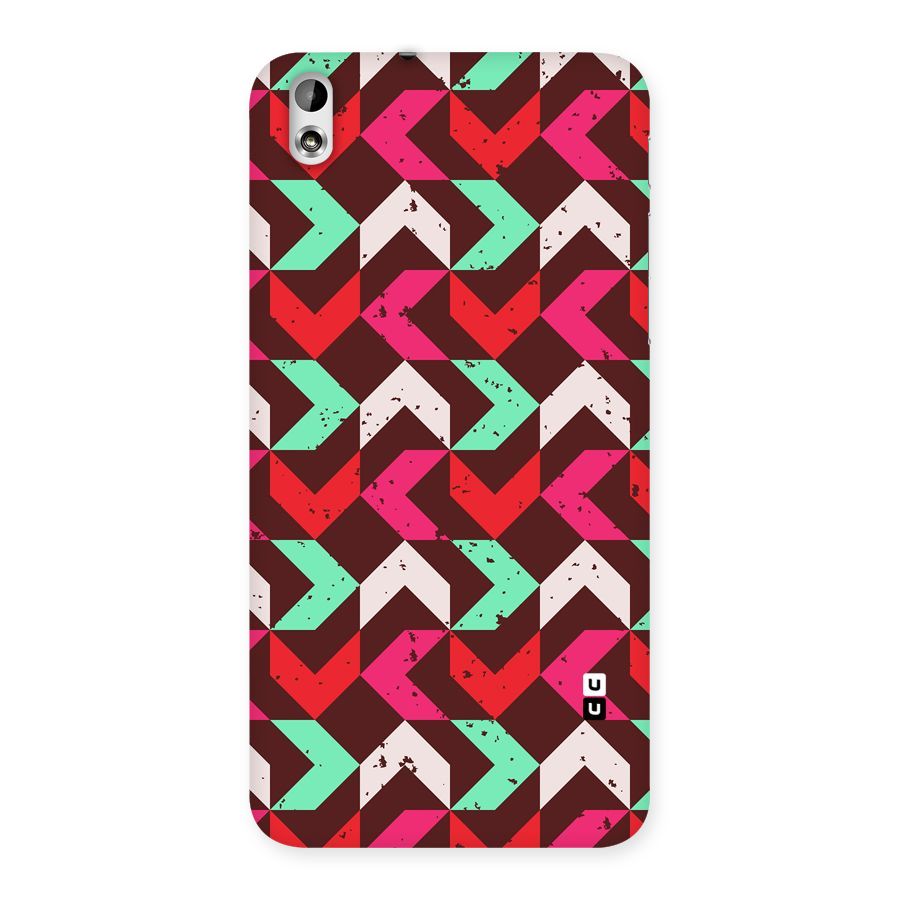 Retro Red Pink Pattern Back Case for HTC Desire 816g