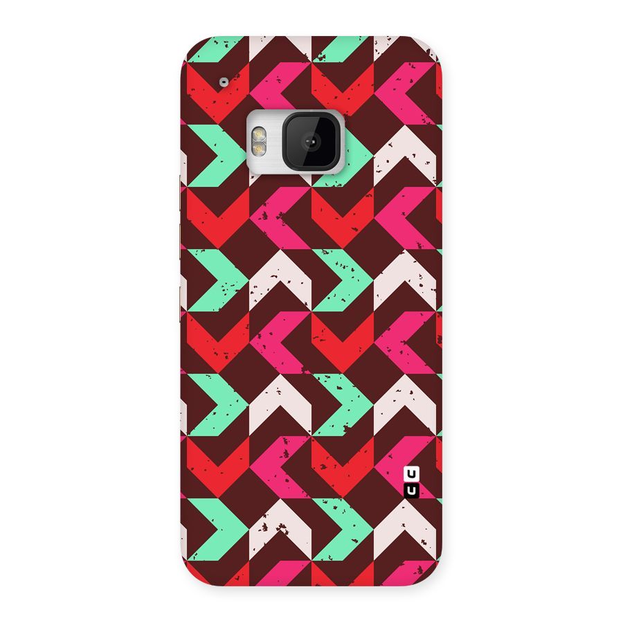 Retro Red Pink Pattern Back Case for HTC One M9