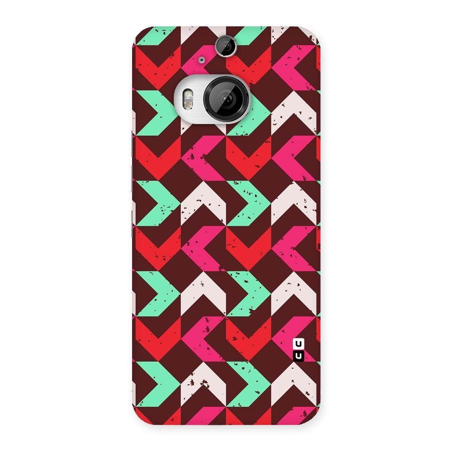 Retro Red Pink Pattern Back Case for HTC One M9 Plus