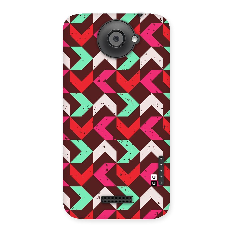 Retro Red Pink Pattern Back Case for HTC One X