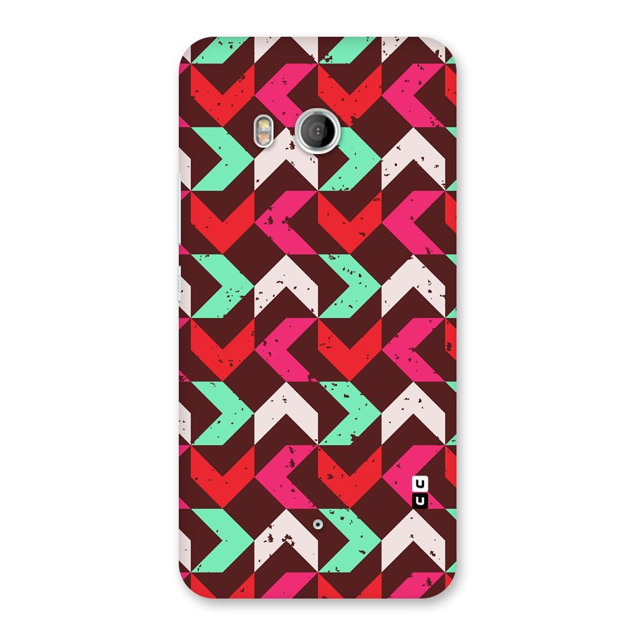 Retro Red Pink Pattern Back Case for HTC U11