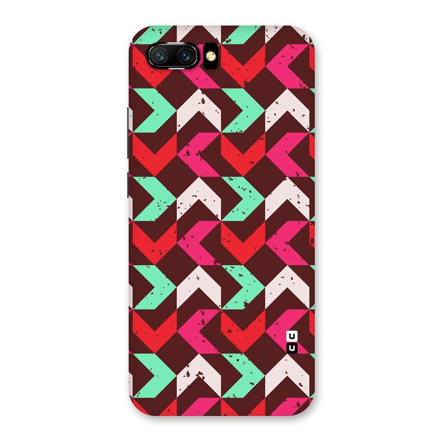 Retro Red Pink Pattern Back Case for Honor 10