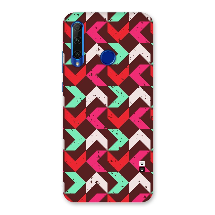 Retro Red Pink Pattern Back Case for Honor 20i