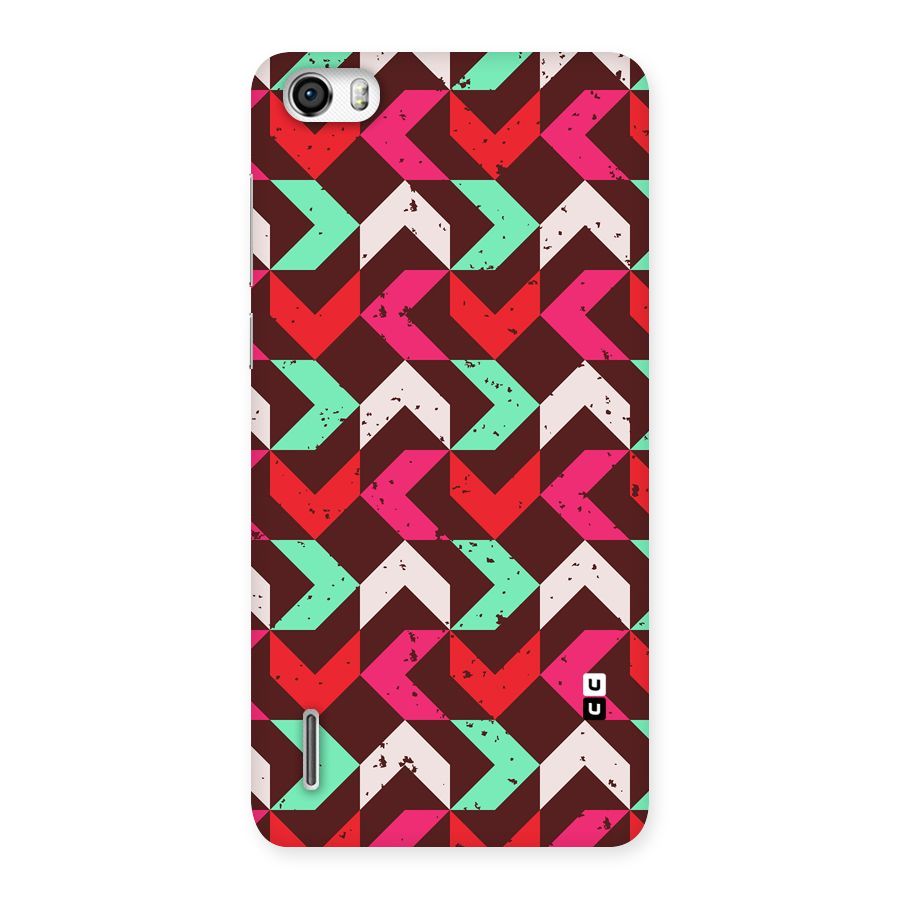 Retro Red Pink Pattern Back Case for Honor 6