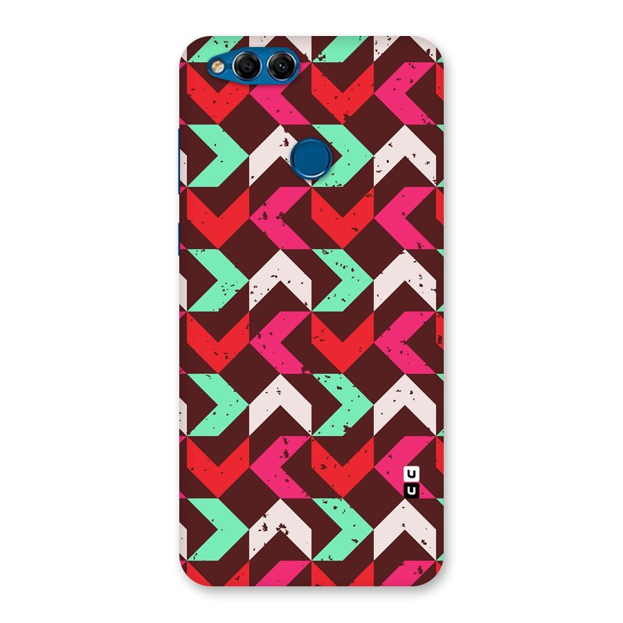 Retro Red Pink Pattern Back Case for Honor 7X