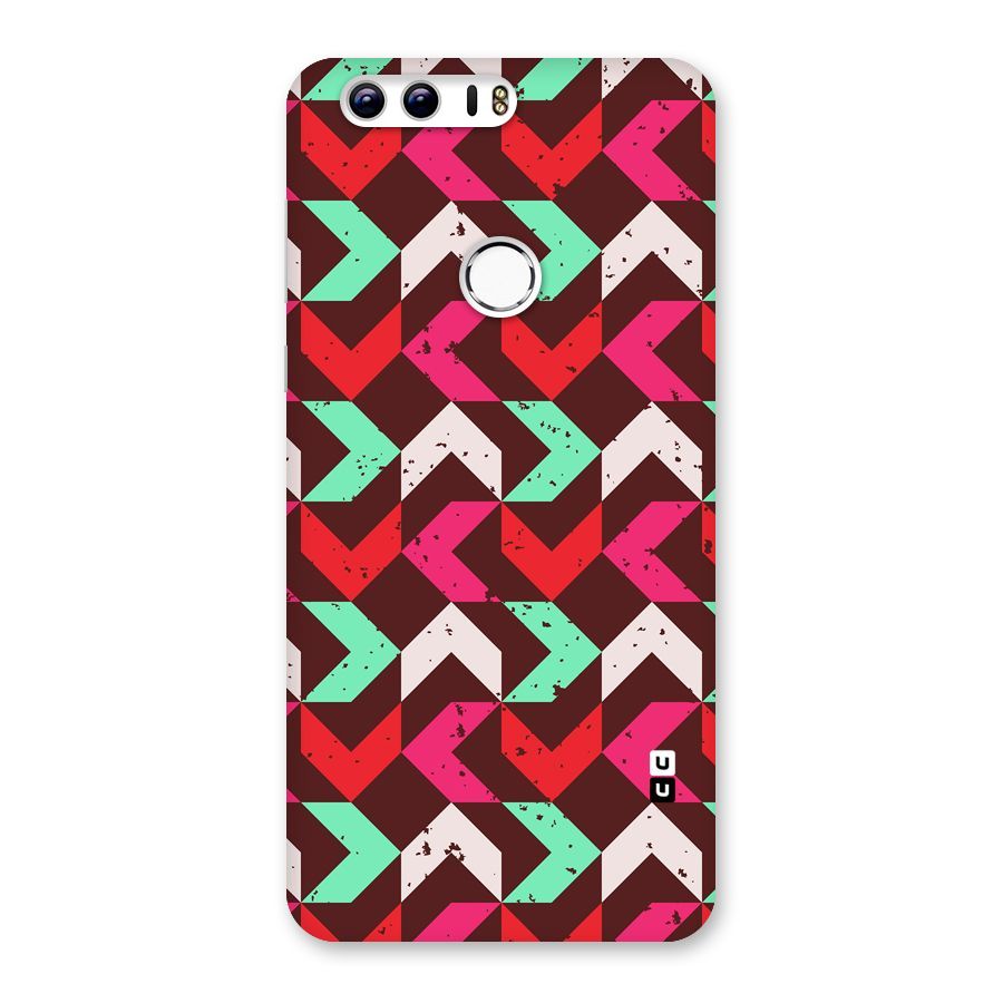 Retro Red Pink Pattern Back Case for Honor 8