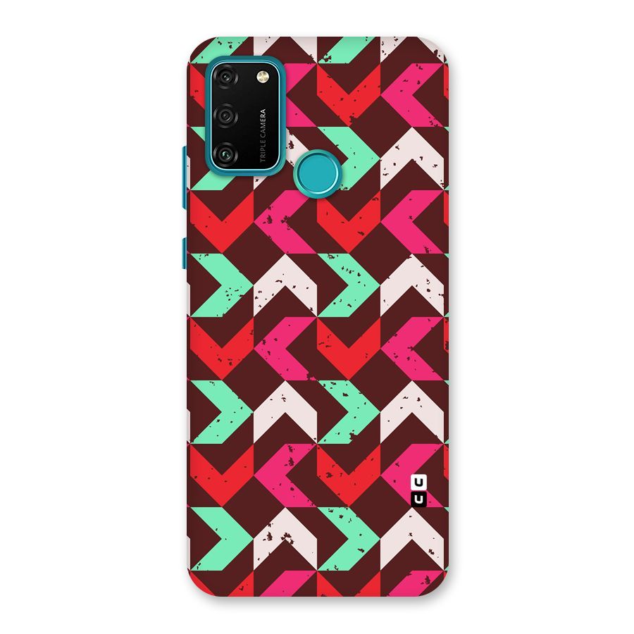 Retro Red Pink Pattern Back Case for Honor 9A