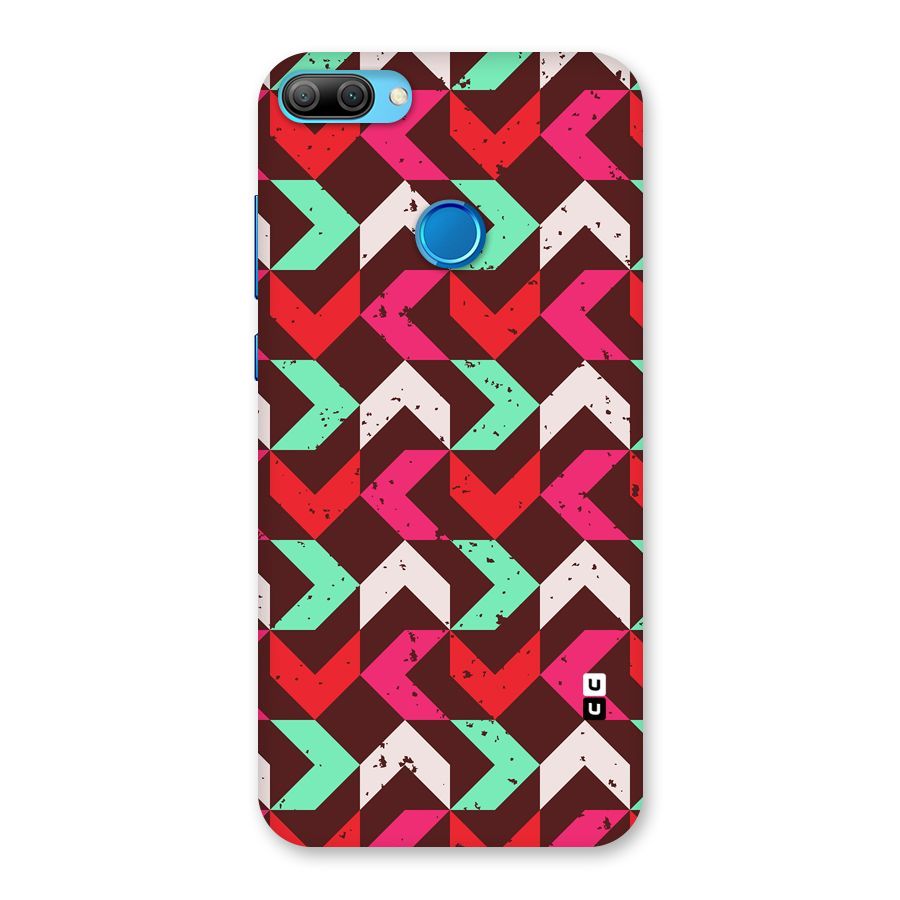 Retro Red Pink Pattern Back Case for Honor 9N