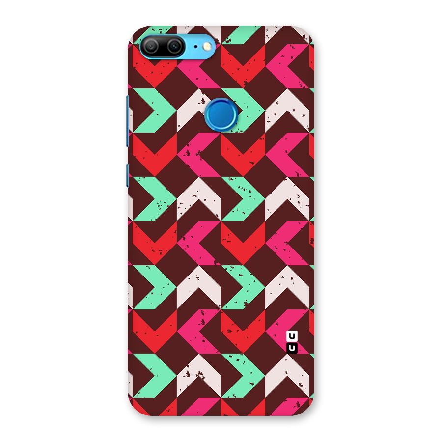 Retro Red Pink Pattern Back Case for Honor 9 Lite