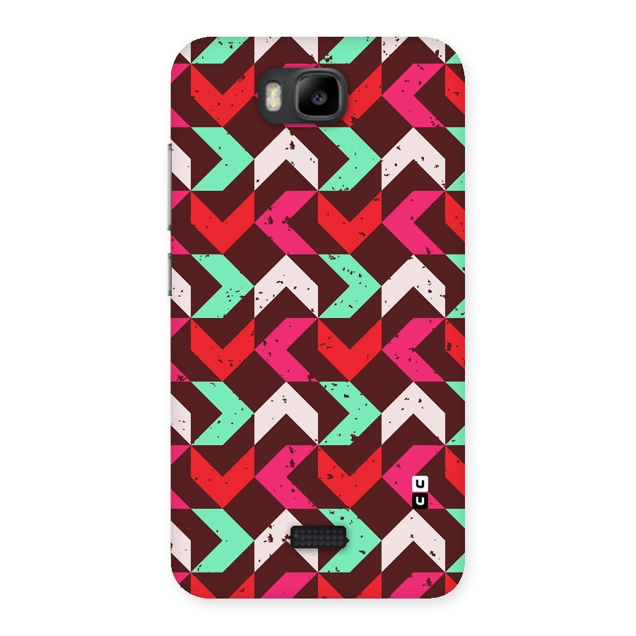 Retro Red Pink Pattern Back Case for Honor Bee