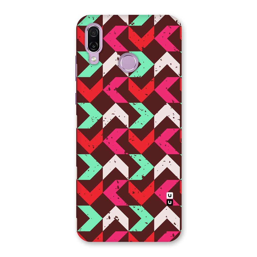 Retro Red Pink Pattern Back Case for Honor Play