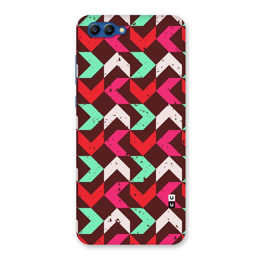 Retro Red Pink Pattern Back Case for Honor View 10