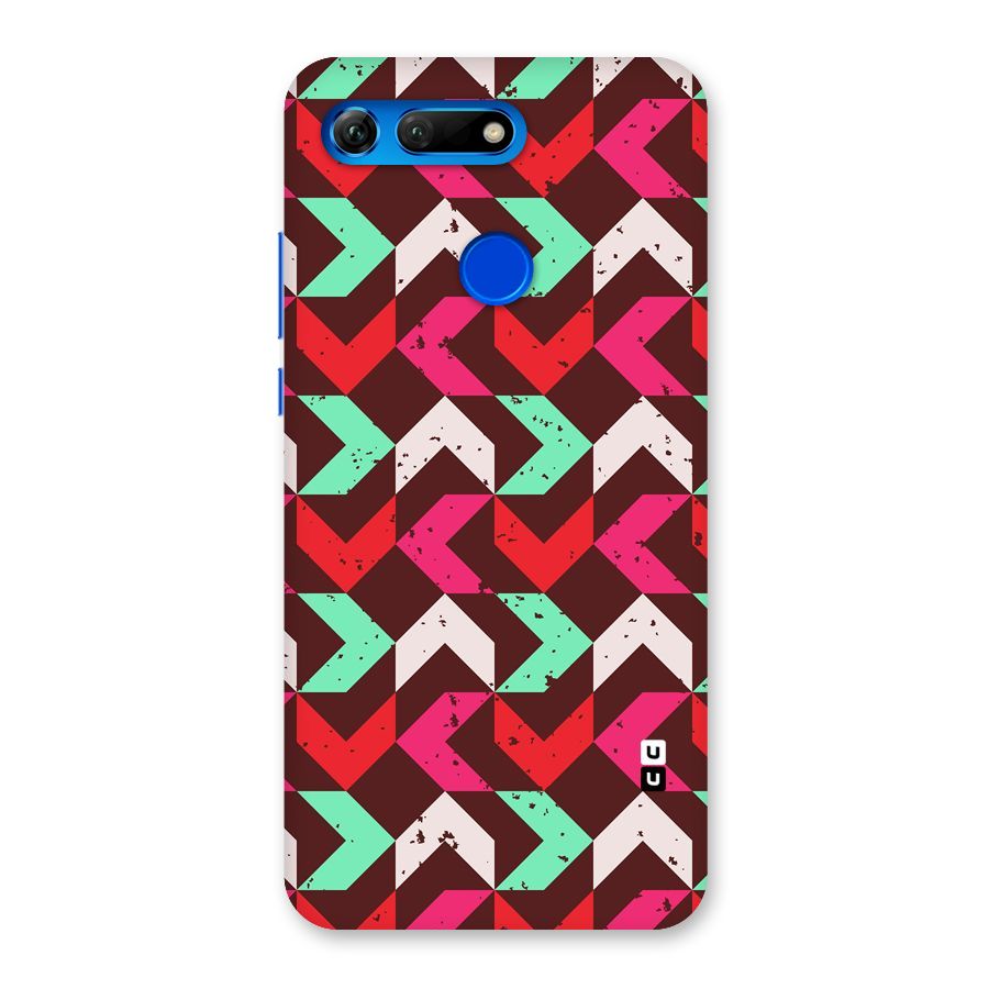 Retro Red Pink Pattern Back Case for Honor View 20