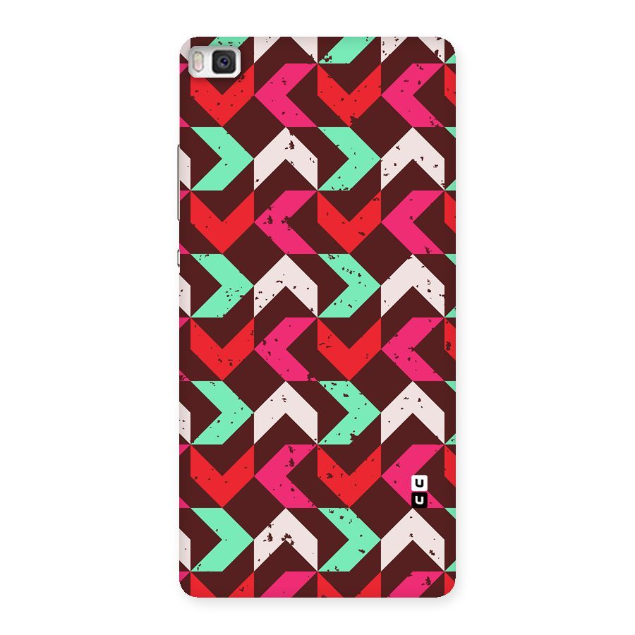 Retro Red Pink Pattern Back Case for Huawei P8