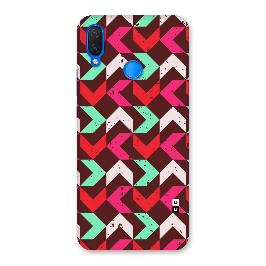 Retro Red Pink Pattern Back Case for Huawei P Smart+
