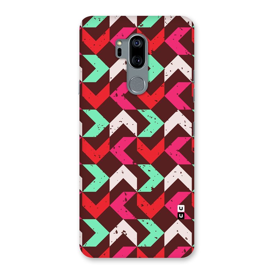 Retro Red Pink Pattern Back Case for LG G7