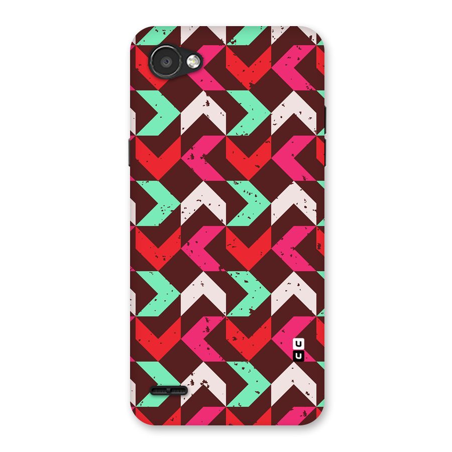 Retro Red Pink Pattern Back Case for LG Q6