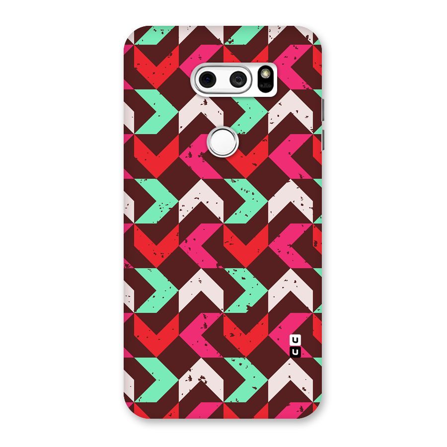 Retro Red Pink Pattern Back Case for LG V30