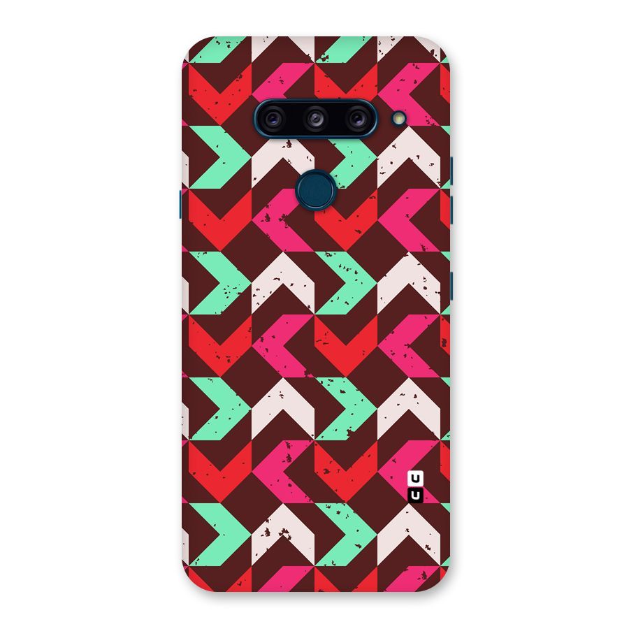 Retro Red Pink Pattern Back Case for LG  V40 ThinQ