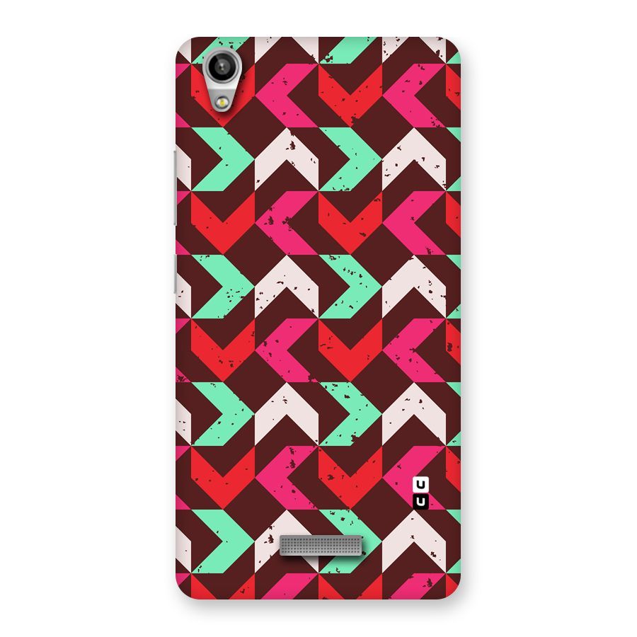 Retro Red Pink Pattern Back Case for Lava-Pixel-V1