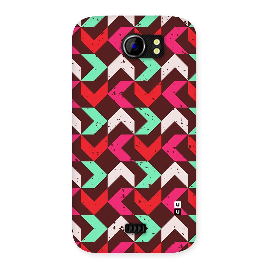 Retro Red Pink Pattern Back Case for Micromax Canvas 2 A110