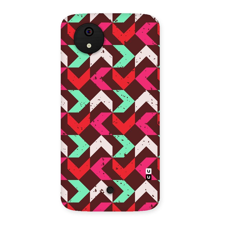 Retro Red Pink Pattern Back Case for Micromax Canvas A1