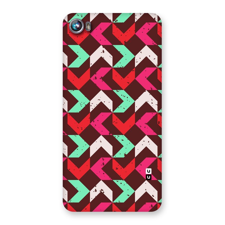 Retro Red Pink Pattern Back Case for Micromax Canvas Fire 4 A107